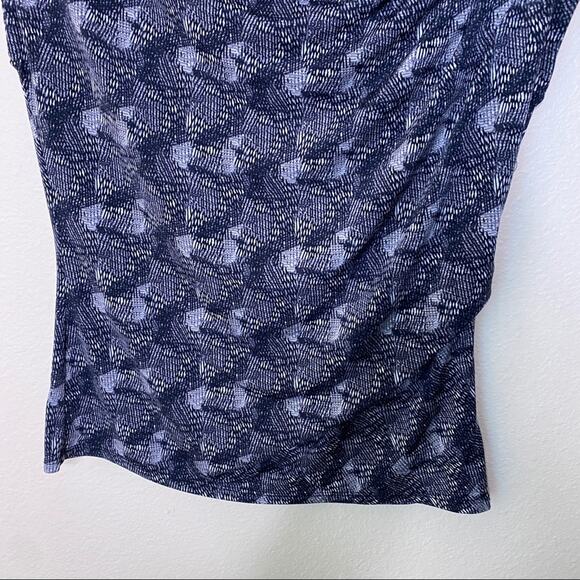 Worthington Gathered Neck Black White Pattern M - Picture 5 of 11